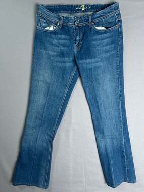 7 For All Mankind Dojo Bootcut Jeans Sz 30 Medium Wash Flare Denim - EUC!